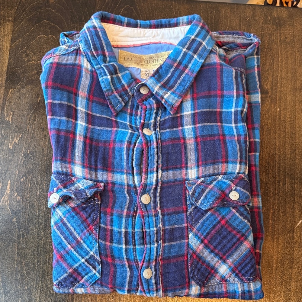 American Standard Blue and Red Plaid Shirt